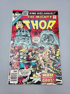Buy Mighty Thor Annual Vol 1 #5 September 1976 The War Of The Gods Marvel Comic Book • 64.87£