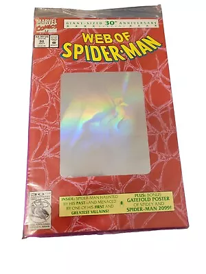 Buy Web Of Spider-Man #90 (1992) Holo 30th Anniversary Spider-Man 2099 Newsstand NM- • 236.68£