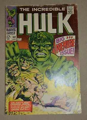 Buy The Incredible Hulk #102 Mid Grade Raw Marvel Comics Silver Age Key Issue • 78.83£