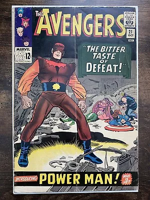 Buy Marvel Comics The Avengers #21 1965 1st Appearance Of Power-Man Eric Josten VG+ • 19.99£