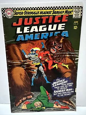 Buy Justice League Of America #45 1st Appearance Shaggy Man! DC Comics 1966 FN- • 8£