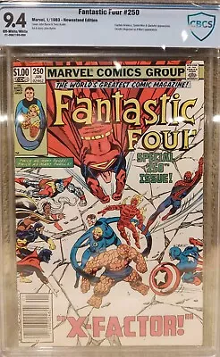 Buy Fantastic Four #250 (1983) CBCS 9.4 Ow/wp  NEWSSTAND! Spider-Man & Cap App. • 79.06£