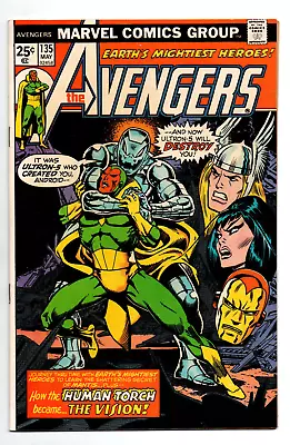 Buy Avengers #135 - Origin Vision - Ultron - Mantis - Thor - Iron Man - 1975 - VF/NM • 23.82£