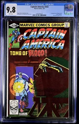 Buy CAPTAIN AMERICA #253 CGC 9.8 WHITE PAGES 1st UNION JACK III BARON BLOOD 1981 • 177.85£