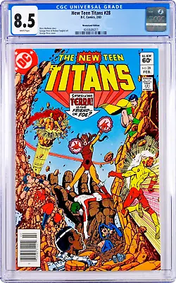 Buy New Teen Titans #28 CGC 8.5 (Feb 1983, DC) Newsstand, 2nd Terra App. & Origin • 31.53£