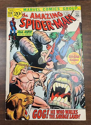 Buy The Amazing Spider-Man #103 Gog! With KA-ZAR & ZABU, 1971 FN • 23.62£