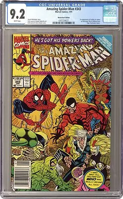 Buy Amazing Spider-Man #343 CGC 9.2 Newsstand 1991 4387239021 • 52.54£
