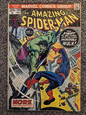 Buy The Amazing Spider-Man 120. Marvel 1973. Spider-Man Versus The Hulk • 39.99£