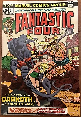 Buy Fantastic Four #142 - 1st Appearance Darkoth The Death Demon! (Marvel 1974) • 18£