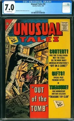 Buy Unusual Tales #32 CGC 7.0 OW Charlton 1962 Mummy Cover • 74.89£