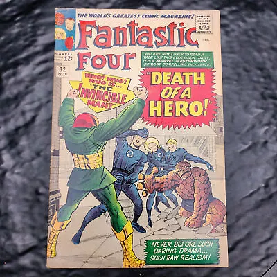Buy Fantastic Four #32 Nov 1964 Death Of Franklin Storm Marvel Comic VG Condition 📘 • 34.12£