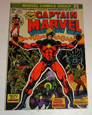 Buy Captain Marvel #32 Jim Starlin Classic Cool Cover Thanos   1974 5.5/6.0 • 27.98£