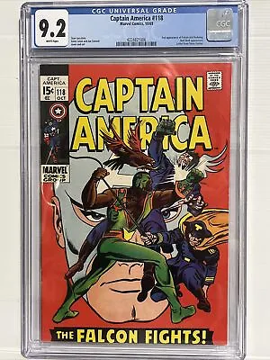Buy Captain America #118 CBCS 9.2 1969 Marvel Comics 2nd Falcon , Red Skull • 670.07£
