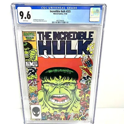 Buy Incredible Hulk #325 CGC 9.6 1986 Marvel 25th Anniversary Cover Marvel Comics • 72.05£