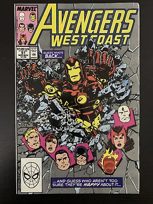 Buy Marvel Comics Avengers West Coast #51: I Sing Of Arms And Heroes • 1.99£