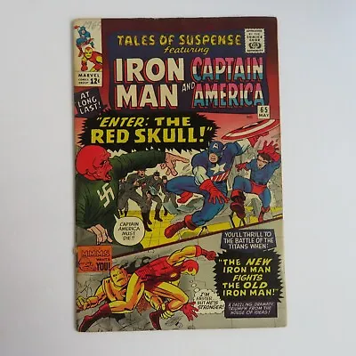 Buy Tales Of Suspense 65 (1965) Captain America, Iron Man 1st App Red Skull Marvel S • 76.35£