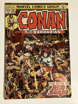 Buy (1973) Conan The Barbarian #24 1st Cover Appearance Red Sonja Windsor-Smith FN+ • 70.34£
