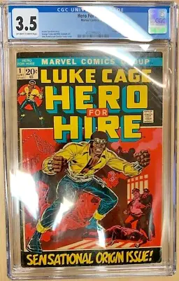 Buy LUKE CAGE HERO FOR HIRE #1  Clean  CGC VG- (3.5) W/decent Gloss!  1st POWER MAN! • 649.96£