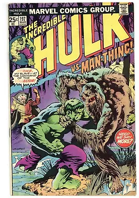 Buy Incredible Hulk   # 197    FINE    March 1976    Collector, Man-Thing & Glob App • 27.67£