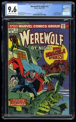 Buy Werewolf By Night #15 CGC NM+ 9.6 Dracula Appearance! Mike Ploog Cover Art! • 307.28£