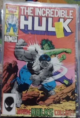 Buy Incredible Hulk  # 326 1986 Marvel DISNEY Rick Jones Hulk Vs Gray Hulk • 5.92£