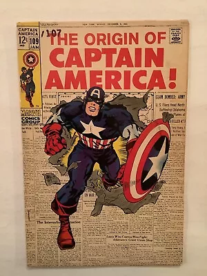 Buy Captain America # 109 ~ 1969 Marvel Silver Age~ 🔑 Key Issue ~ Lots Of Pics ~ F- • 78.45£