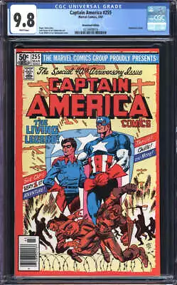 Buy Captain America #255 Cgc 9.8 White Pages // Newsstand Edition Marvel Comics 1981 • 158.12£