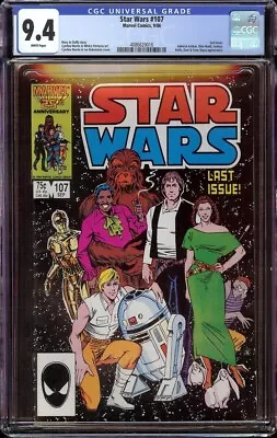 Buy Star Wars # 107 CGC 9.4 White (Marvel, 1986) Last Issue • 140.55£