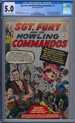 Buy Cgc 5.0 Sgt Fury And His Howling Commandos #1 1st App Nick Fury 1963 Ow/w Pages • 1,838.89£