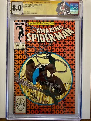 Buy Amazing Spider Man 300 CGC SS 8.0 Todd McFarlane 1988 1st Venom Custom Label • 668.06£