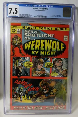 Buy 1972 Marvel Spotlight # 2 Comic CGC 7.5 1st Appearance Of Werewolf By Night • 284.96£