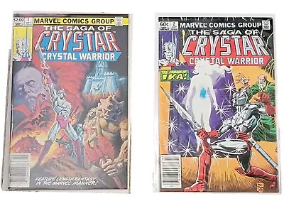 Buy THE SAGA OF CRYSTAR CRYSTAL WARRIOR #1 #2 (1983) Marvel Comics 1st App. Crystar! • 15.98£