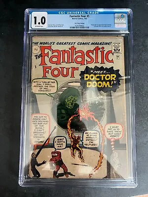 Buy Fantastic Four #5 1962 1st Doom First Print 9 Pence Copy 1 Of 40 LOW POP • 3,500£