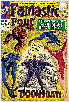 Buy Marvel Comics Group Fantastic Four #59 Doomsday Inhumans 6.0 FN Stan Lee & Kirby • 35.57£