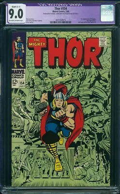 Buy Thor 154 Cgc 9.0 Oww Pages Restored Slight Color Touch Cover 1st Mangog 1968 C6 • 97.30£