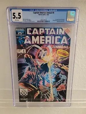 Buy Captain America Annual #8 CGC 5.5 Wolverine Cover 1986 1st Appearance Overrider • 31.18£