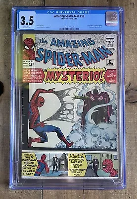 Buy Marvel Comics Amazing Spider-Man #13 1964 CGC Graded 3.5 1st App Of Mysterio • 706.98£