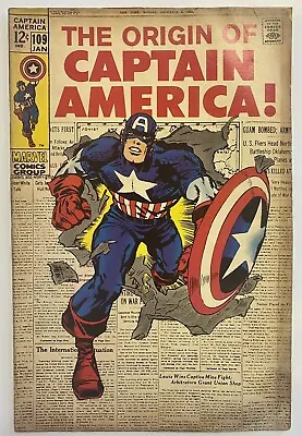 Buy Captain America #109 (1969) - Origin Of Captain America - Jack Kirby Cover Art • 47.31£
