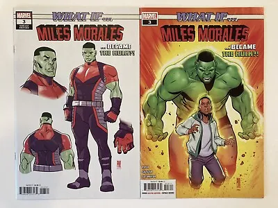 Buy What If Miles Morales The Hulk #3 Set Of 2 Design 1:10 Variant Marvel Comic Ba • 15.98£