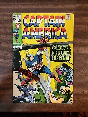 Buy Captain America 123 Marvel 1970 Bronze Age Stan Lee, Gene Colan 1st Suprema • 11.99£