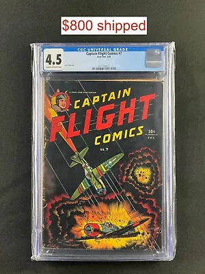 Buy Captain Flight Comics #7 - CGC 4.5 - $800 W/ Free Shipping • 643.42£