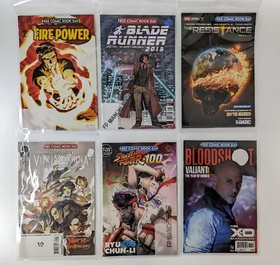 Buy Comics X6 Free Comic Book Day - Streetfighter Bloodshot Firepower Blade Runner • 12.99£