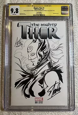 Buy Thor #1 CGC SS 9.8 Artgerm Sketch Stan Lee Signed Stanley Lau Original Art WOW • 1,998.79£