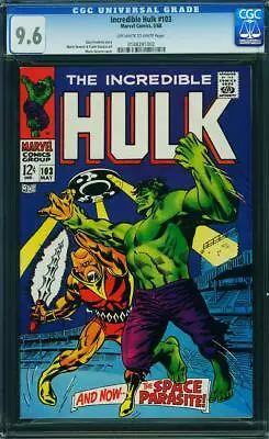 Buy INCREDIBLE HULK 103 CGC 9.6 Rare HG 1st MISSING LINK Silver Age MARVEL 1968 • 1,296.37£
