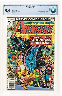 Buy Avengers #167 CBCS 9.4 Marvel White Pag NEWSSTAND GUARDIANS OF THE GALAXY Nt CGC • 84.30£