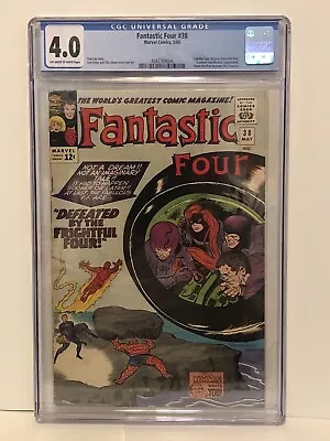 Buy Fantastic Four #38 1965 CGC 4.0 Frightful Four 2nd Medusa Appearance Jack Kirby • 71.95£