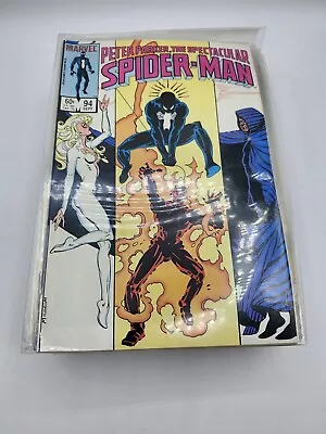 Buy SPECTACULAR SPIDER-MAN #94 (Marvel Comics 1984) -- Black Costume Cover -- VF • 15.55£