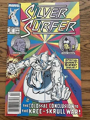 Buy Silver Surfer #31 (Marvel 1989) Giant Sized Kree-Skrull War End! Newsstand VF- • 3.15£