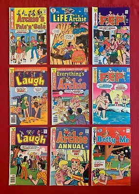 Buy ARCHIE COMICS-lot Of 9, Pep/Betty&Me/Laugh/Pals'n'Gals And More, 1970's • 38.36£