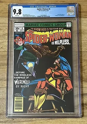 Buy Spider-Woman #6 CGC 9.8 White Pages 1978 Marvel Comics Newsstand RARE 🕸 • 475.79£